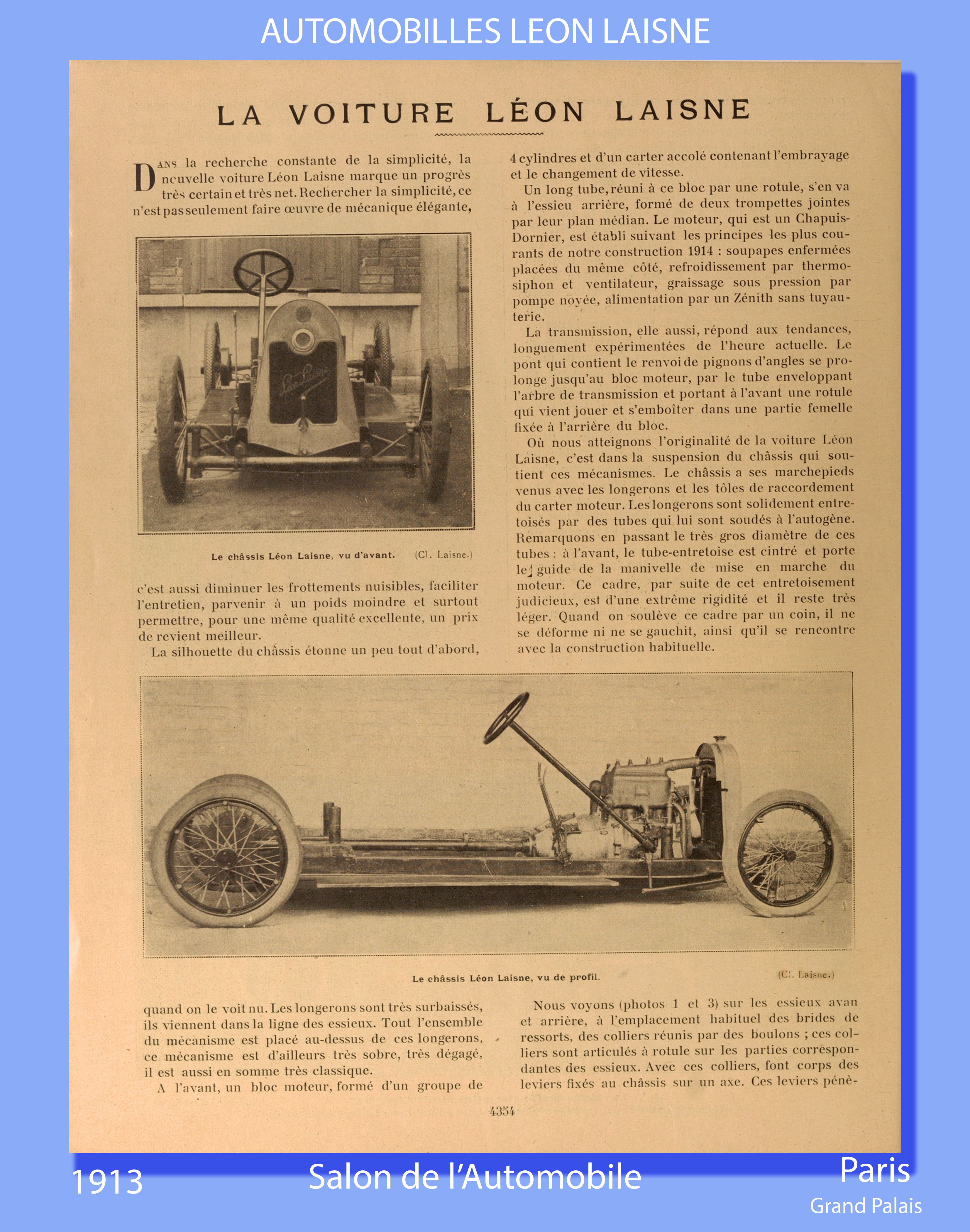 voiture leon laisne 1913 salon auto 1913